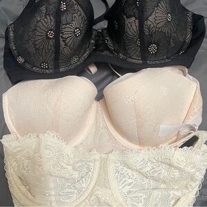 3 Aerie Floral Lace Bras